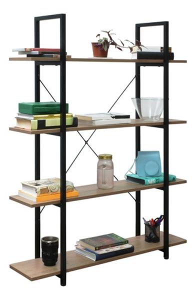 Librero Madera Estante Minimalista 4 Repisas Tipo Boho