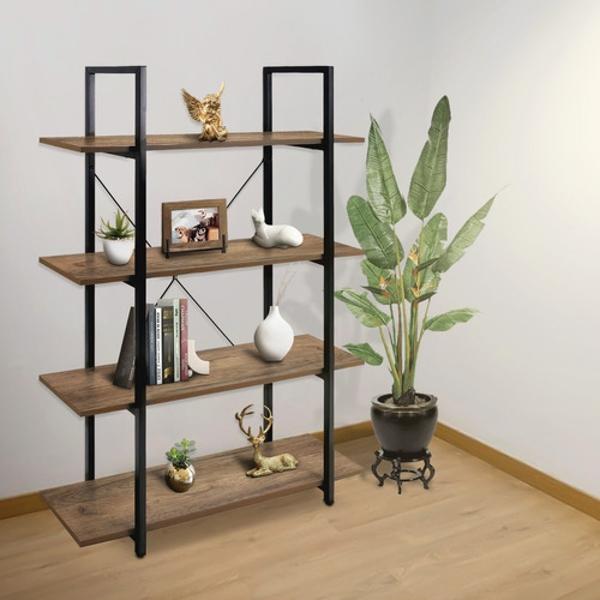 Librero Madera Estante Minimalista 4 Repisas Tipo Boho