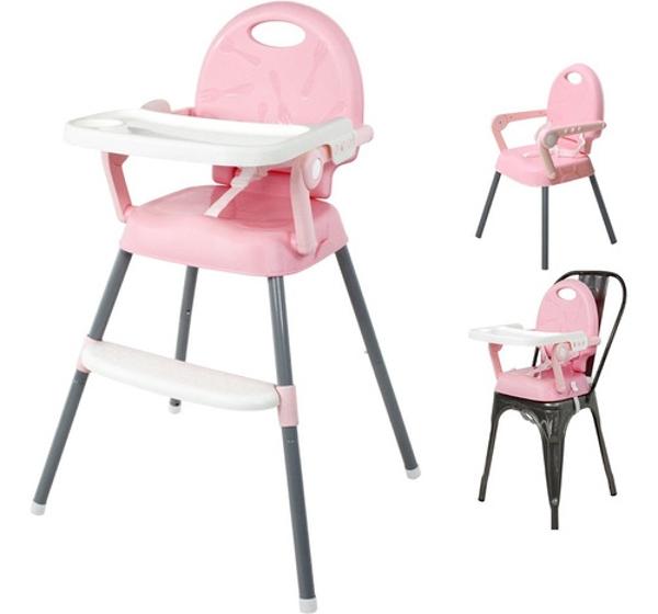 Silla Periquera Alta Bebe Plegable 3 En 1 Bandeja Ajustable