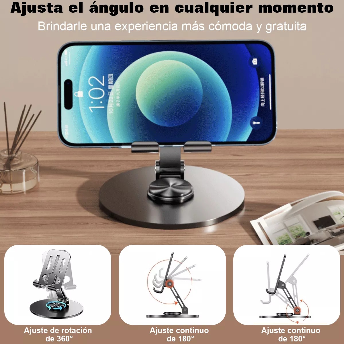 Base Soporte Para Celular Tablet Ajustable Escritorio Mesa