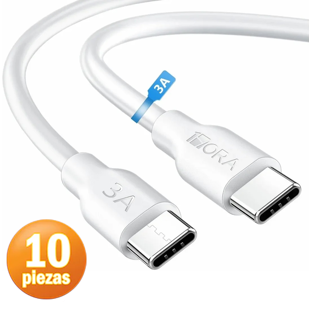 Paquete 10 Piezas Cable 1 Hora Tipo C A C Carga Y Transferencia de datos