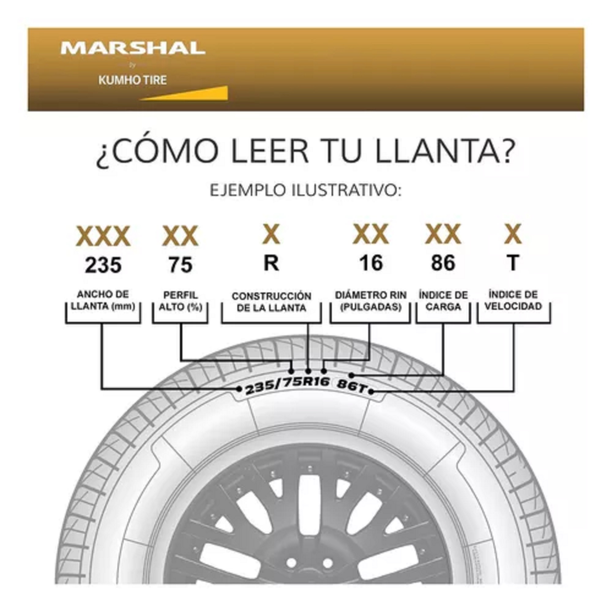 Llanta 185 60 R13 MH12 80H 4C MARSHAL