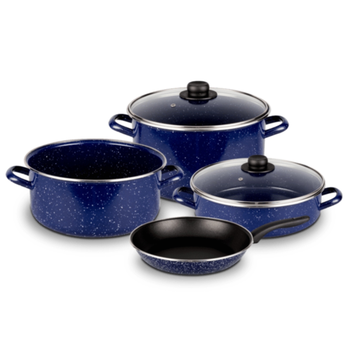 Paquete Batería Ekco Florencia 6 Pzas Azul + Olla de Presión Vancouver Effect ENDY10