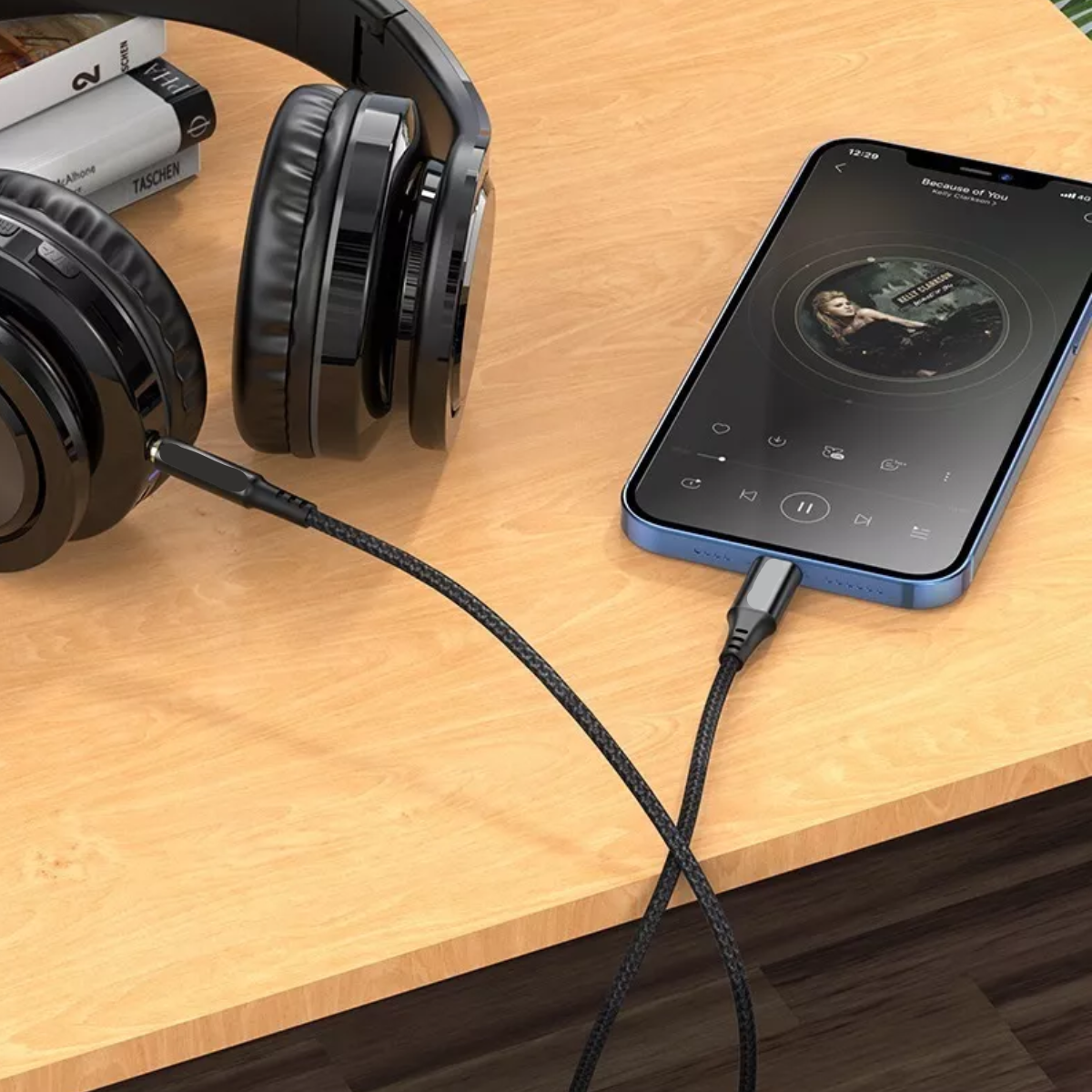 Cable Auxiliar De Audio 3.5 Mm Para iPhone Bocina Audífonos