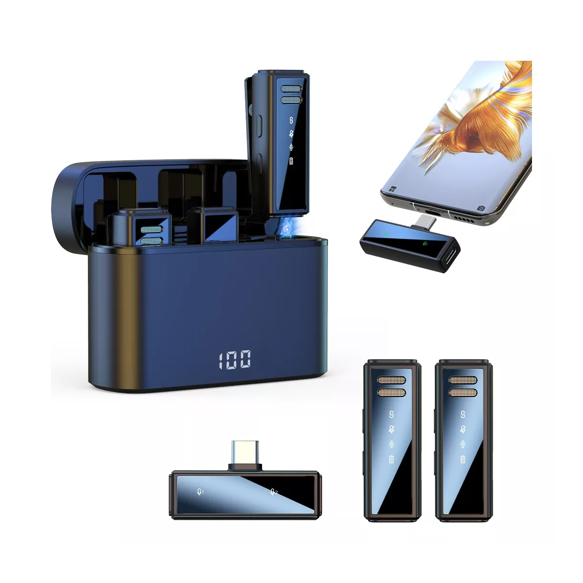 Micrófono Inalámbrico Lavalier Solapa Para Android Type-c 