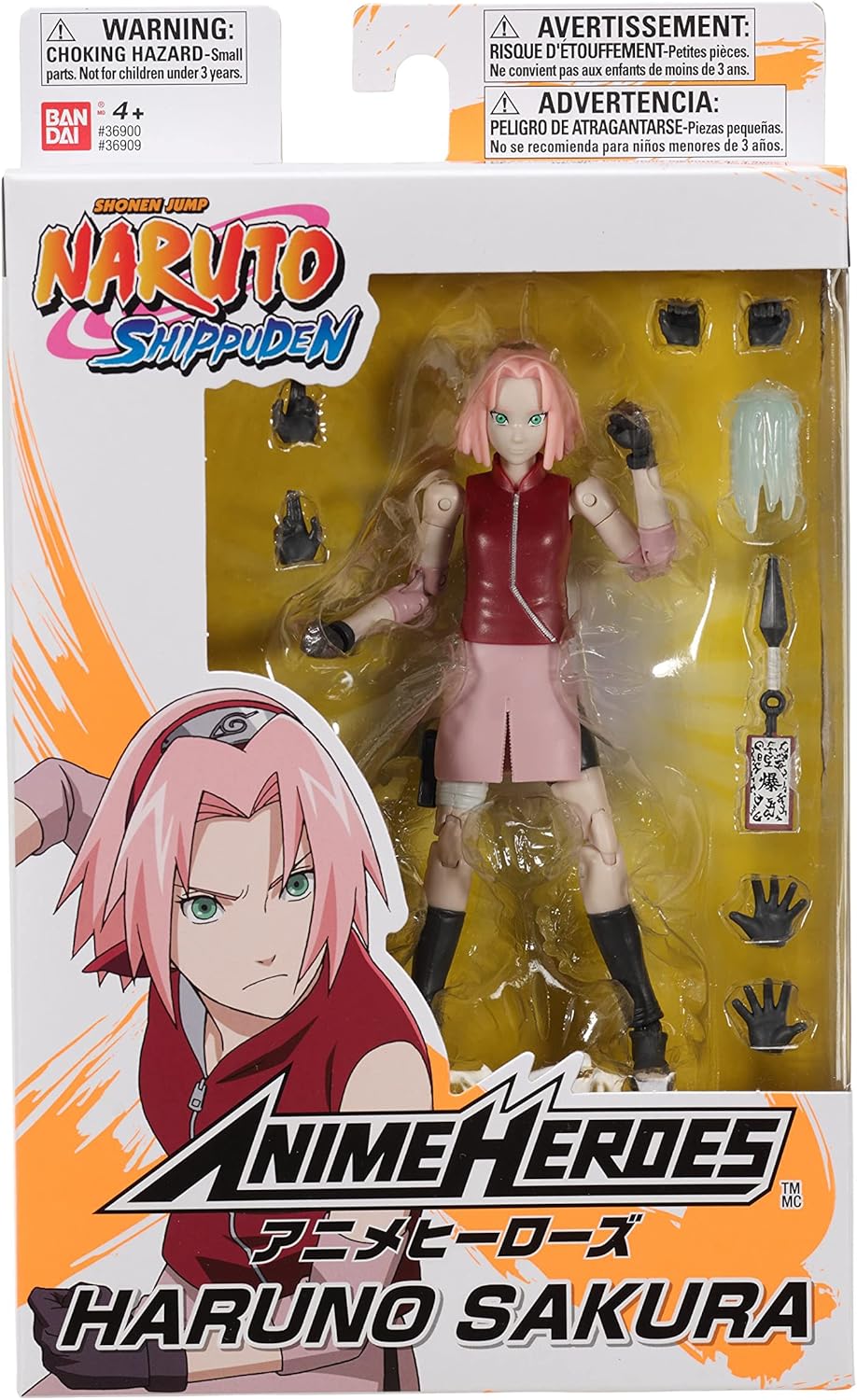 Anime Heroes Naruto Haruno Sakura Articulada de 6.5" Coleccionable Original Bandai 