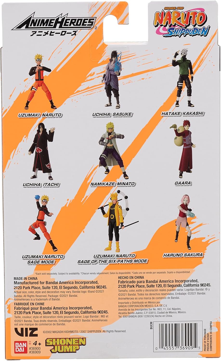 Anime Heroes Naruto Haruno Sakura Articulada de 6.5" Coleccionable Original Bandai 