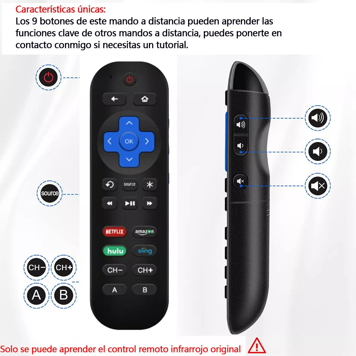 Control Remoto Para Roku Express,Premiere,Ultra,1/2/3/4,HD,LD,XS,XD,XDS