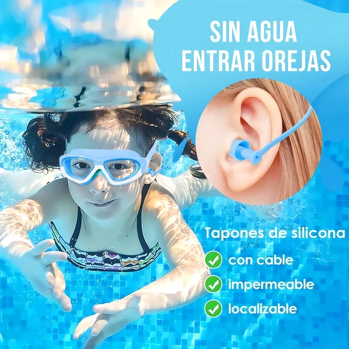 Gafas Goggles Natación Para Niños Antivaho Protección 6 En 1 Color Violeta