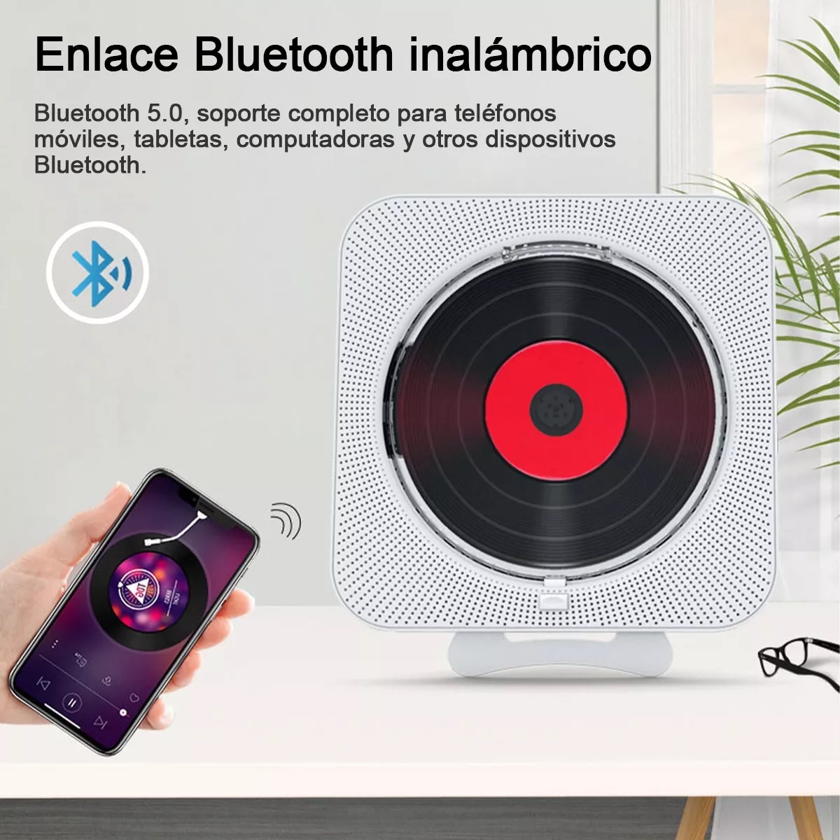 Portatil Música Reproductor Cd Player Bluetooth Radiofm Mp3
