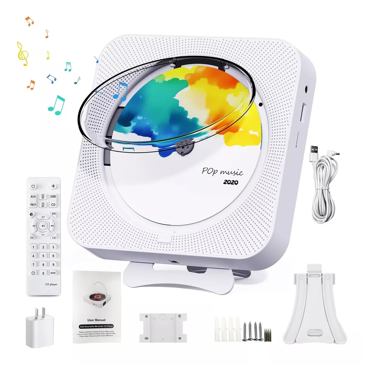 Portatil Música Reproductor Cd Player Bluetooth Radiofm Mp3