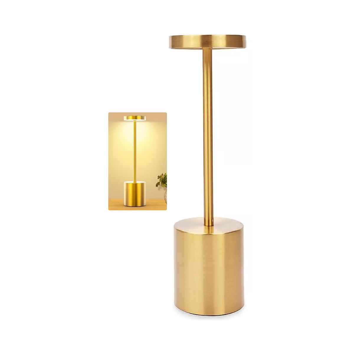 Lámpara De Mesa Recargable, Lámpara Inalámbrica Color Cobre
