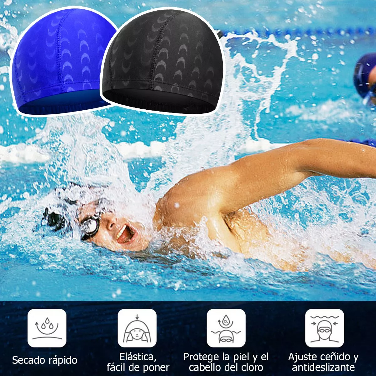 Gorra Para Natación De Unisex ,adultos Gorro Natacion 4pcs