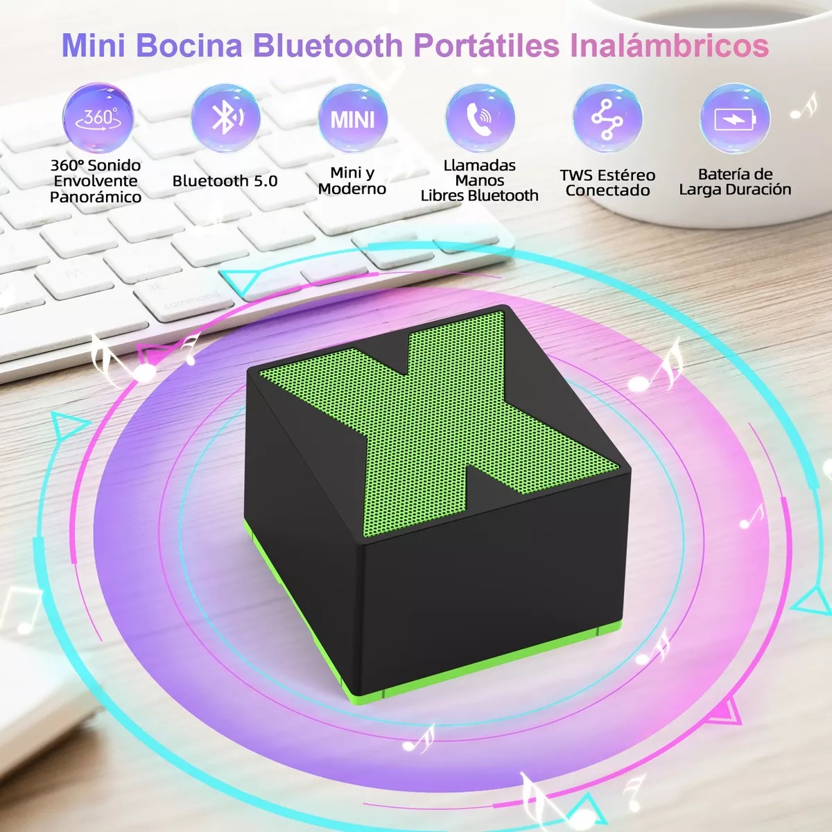 Mini Bocina Portátil Bluetooth Altavoz Inalámbrica Negro