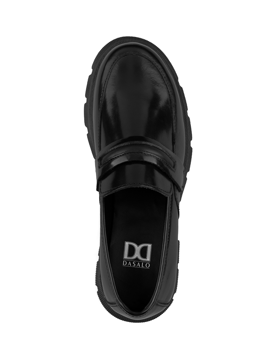 Mocasín Chunky En Piel Vacuno Negro Para Mujer