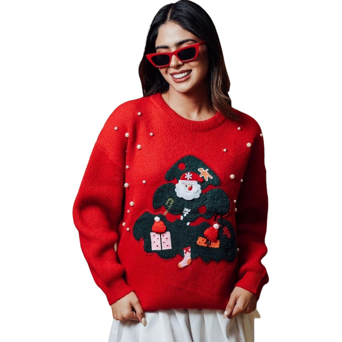 Sueter Tejido De Punto Navideño Ugly Sweater