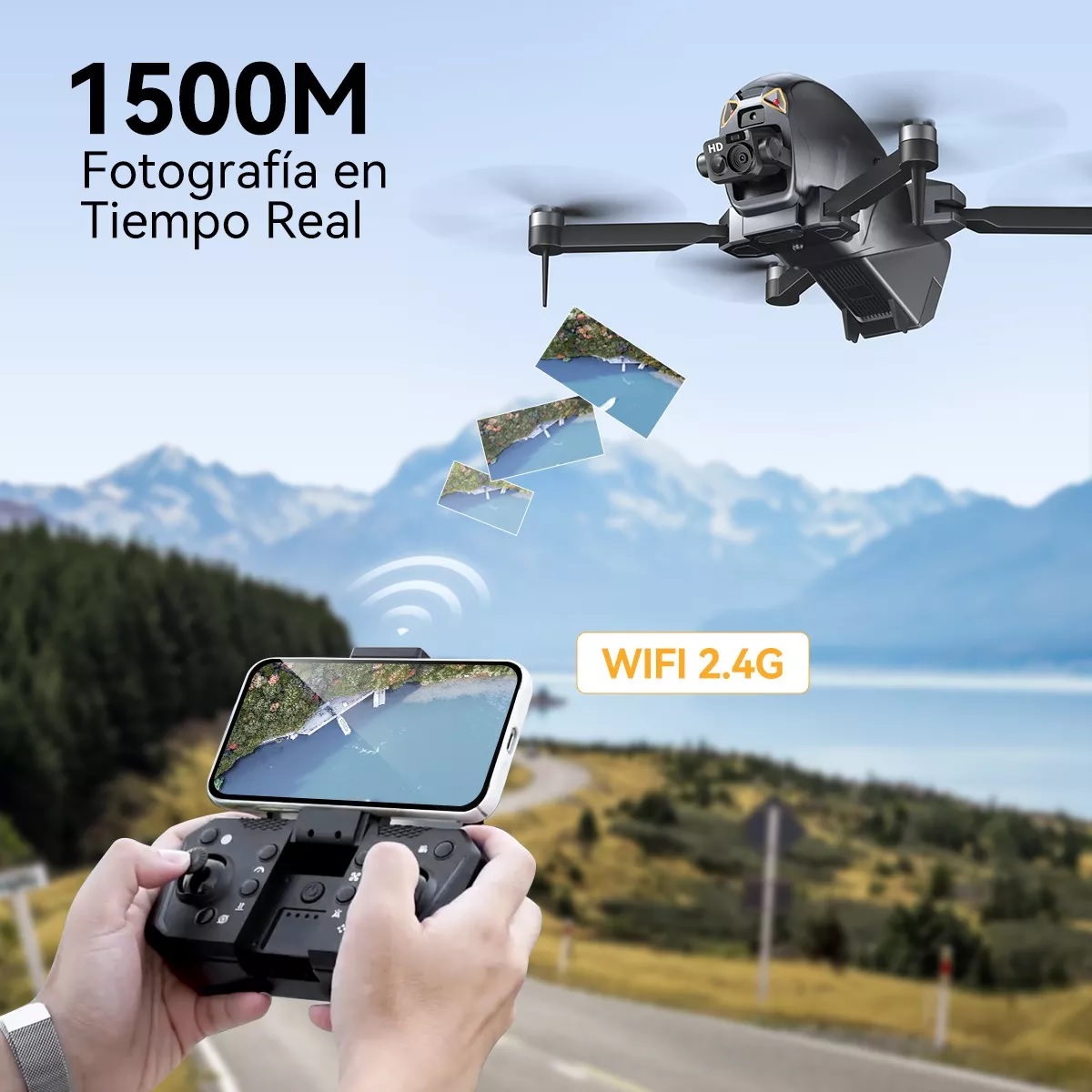 Mini Drone 8k Con Dual Cámara Hd Sin Escobillas 3 Baterías