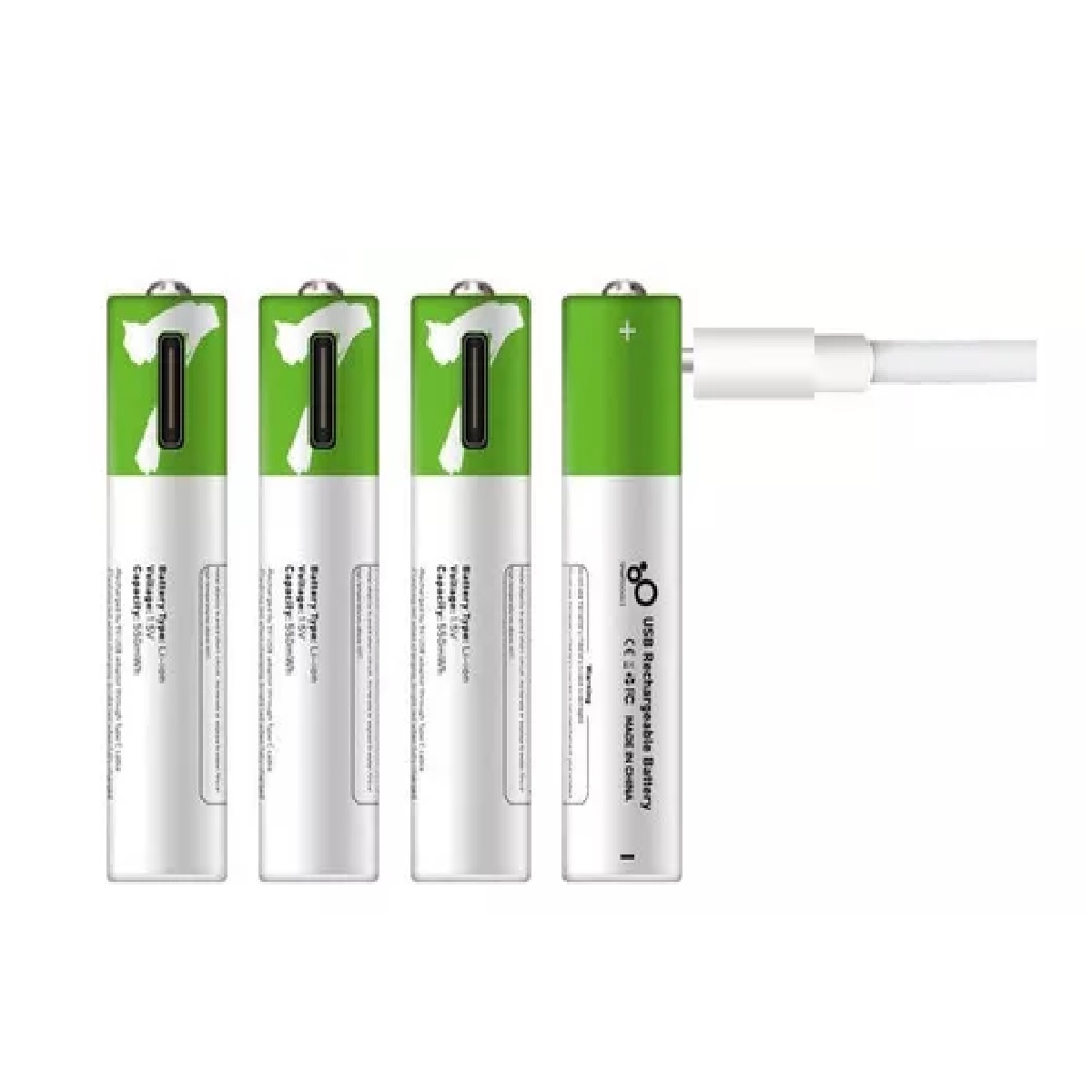 Paquete 4 Pilas Aaa Recargables Usb C 750mwh 1.5v
