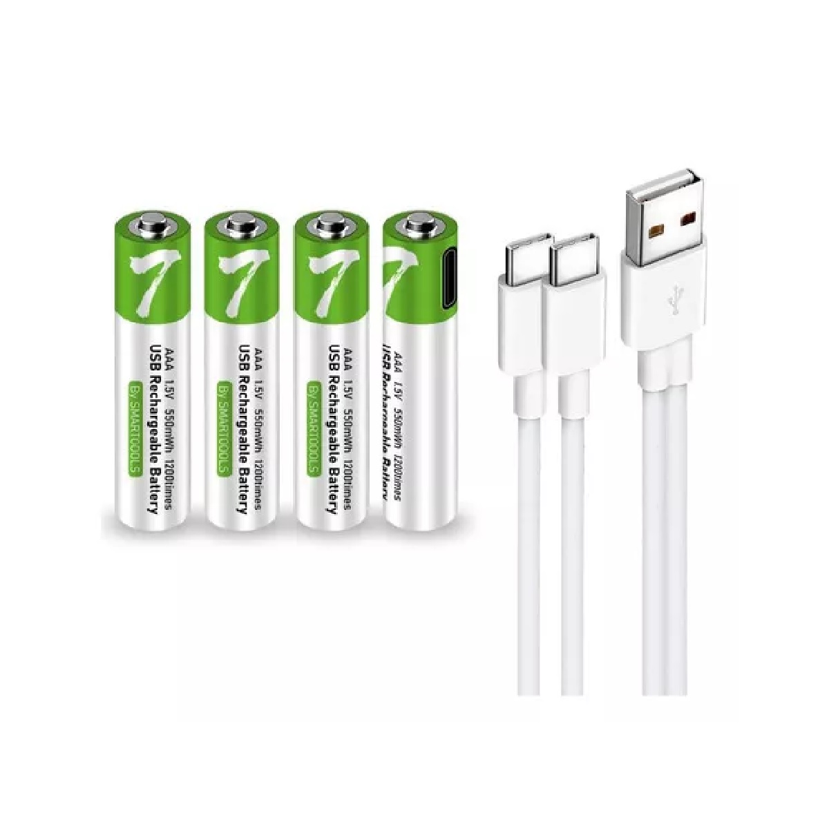 Paquete 4 Pilas Aaa Recargables Usb C 750mwh 1.5v