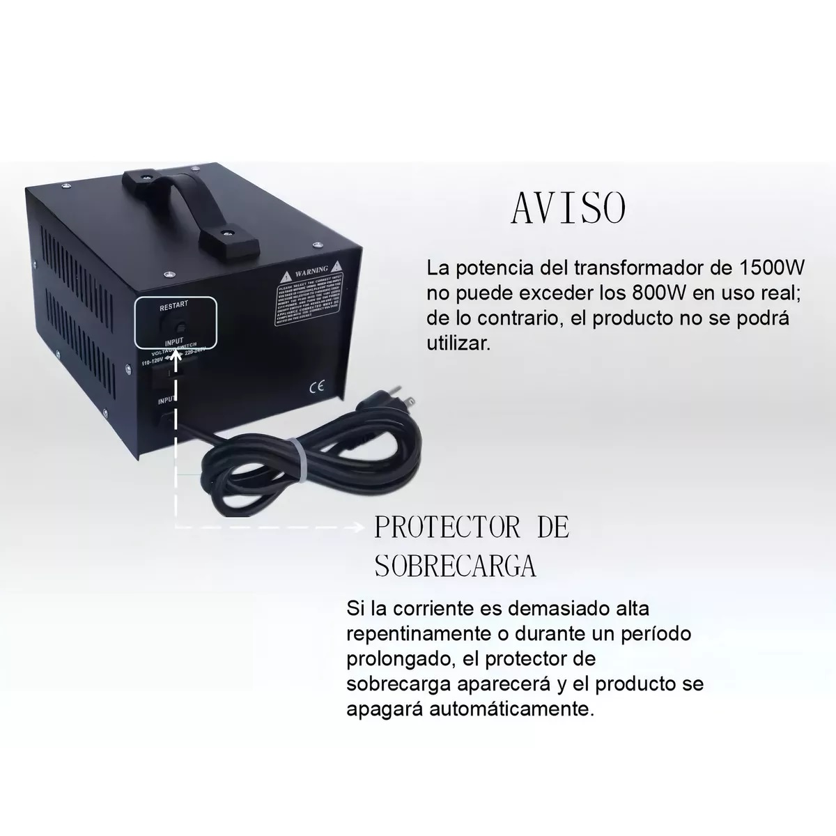 Transformador De Potencia De 1500w Convertidor De Voltaje