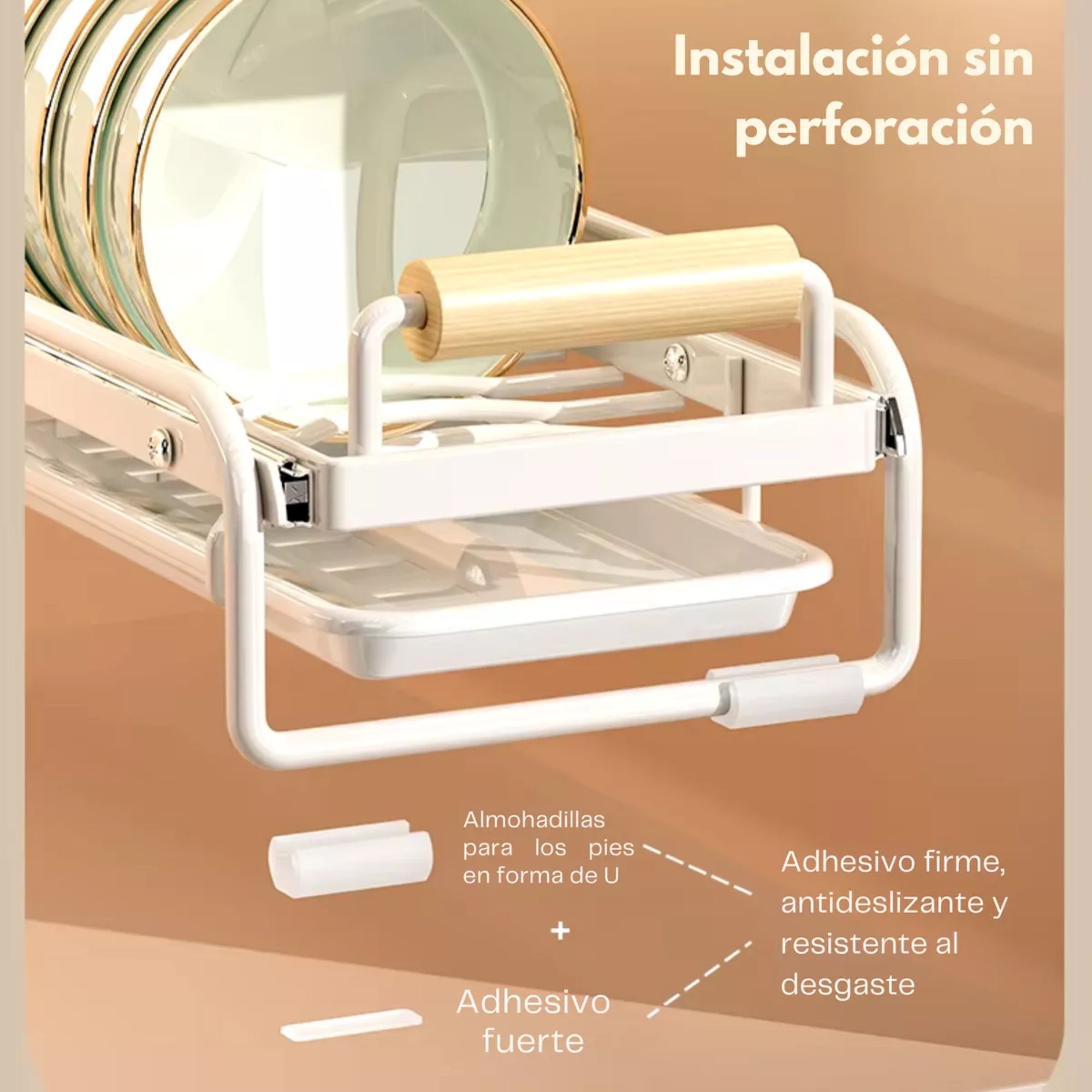 Estante Organizador Rack Deslizable Escurridor Para Cocina para Platos Color Gris
