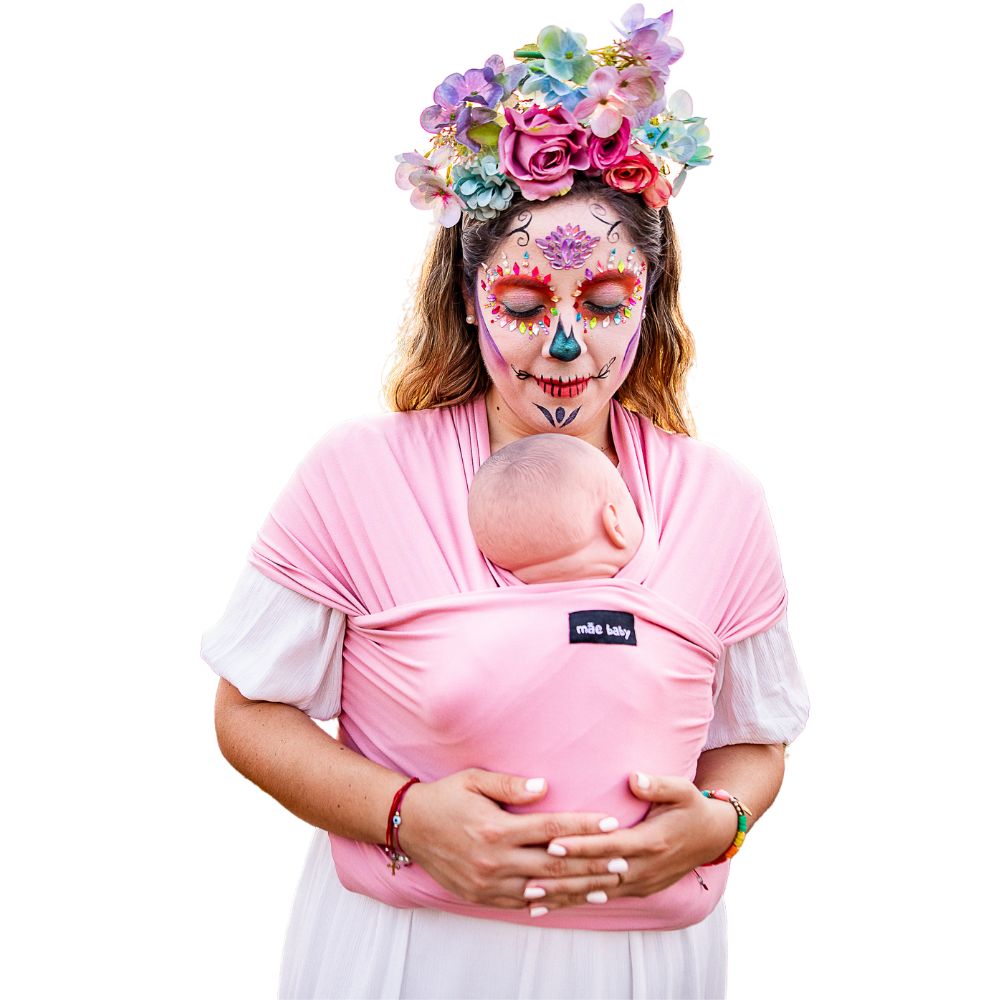 Mãe Baby Fular Ergonómico para Bebé | Portabebé | Fular Elástico | Hasta 10Kg | Baby Wrap | Color Rosa Palo, 1 Pieza