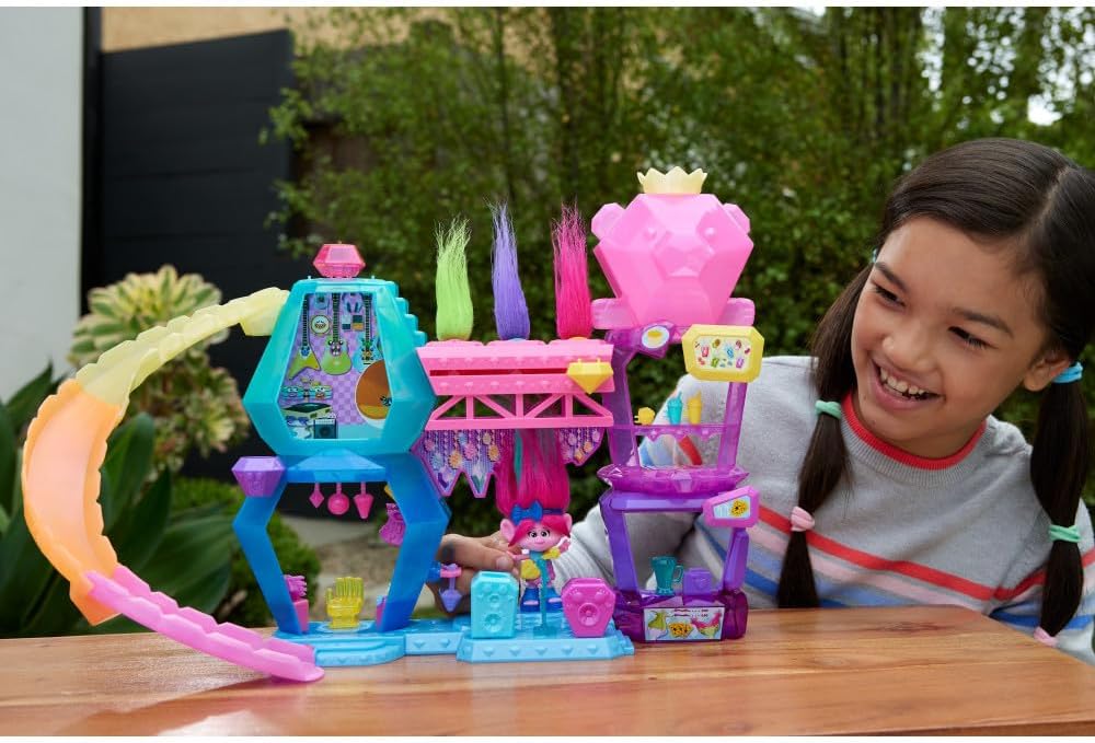 Trolls Set Juego Monte Furia Tobogán Extraíble para niñas de 3 años en adelante