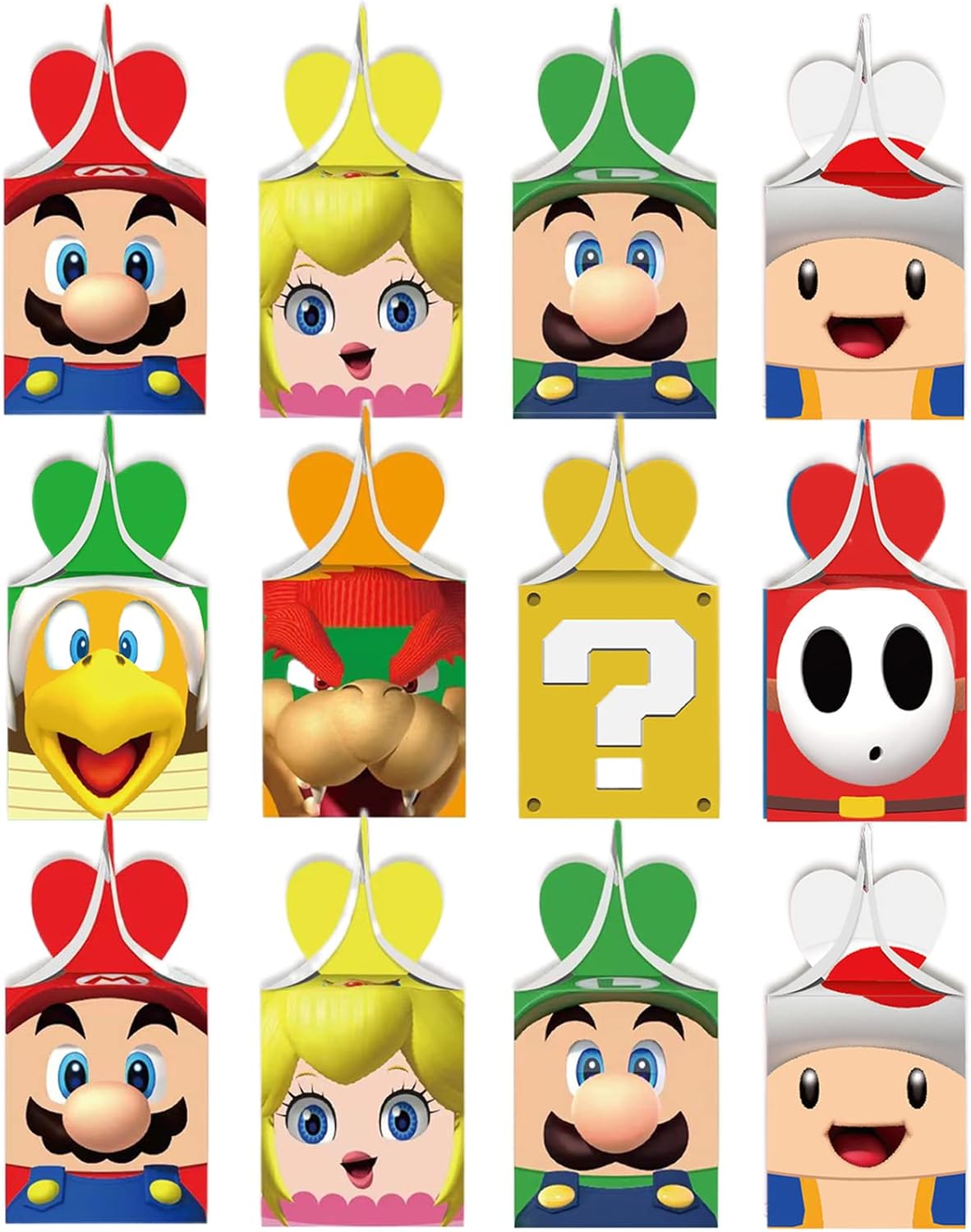 Caja Dulces Dulcero Bloque Super Mario Bowser Party 12 Piezas Cumpleaños Videojuegos