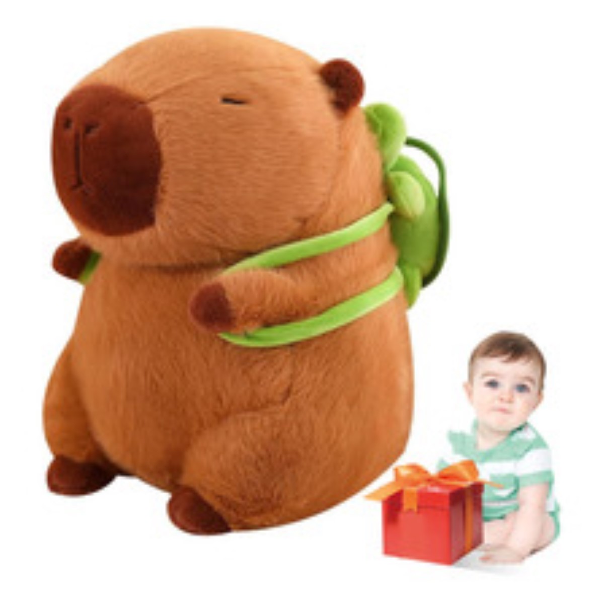 Juguetes de peluche de capibara y mochilas pequeñas con forma de tortuga