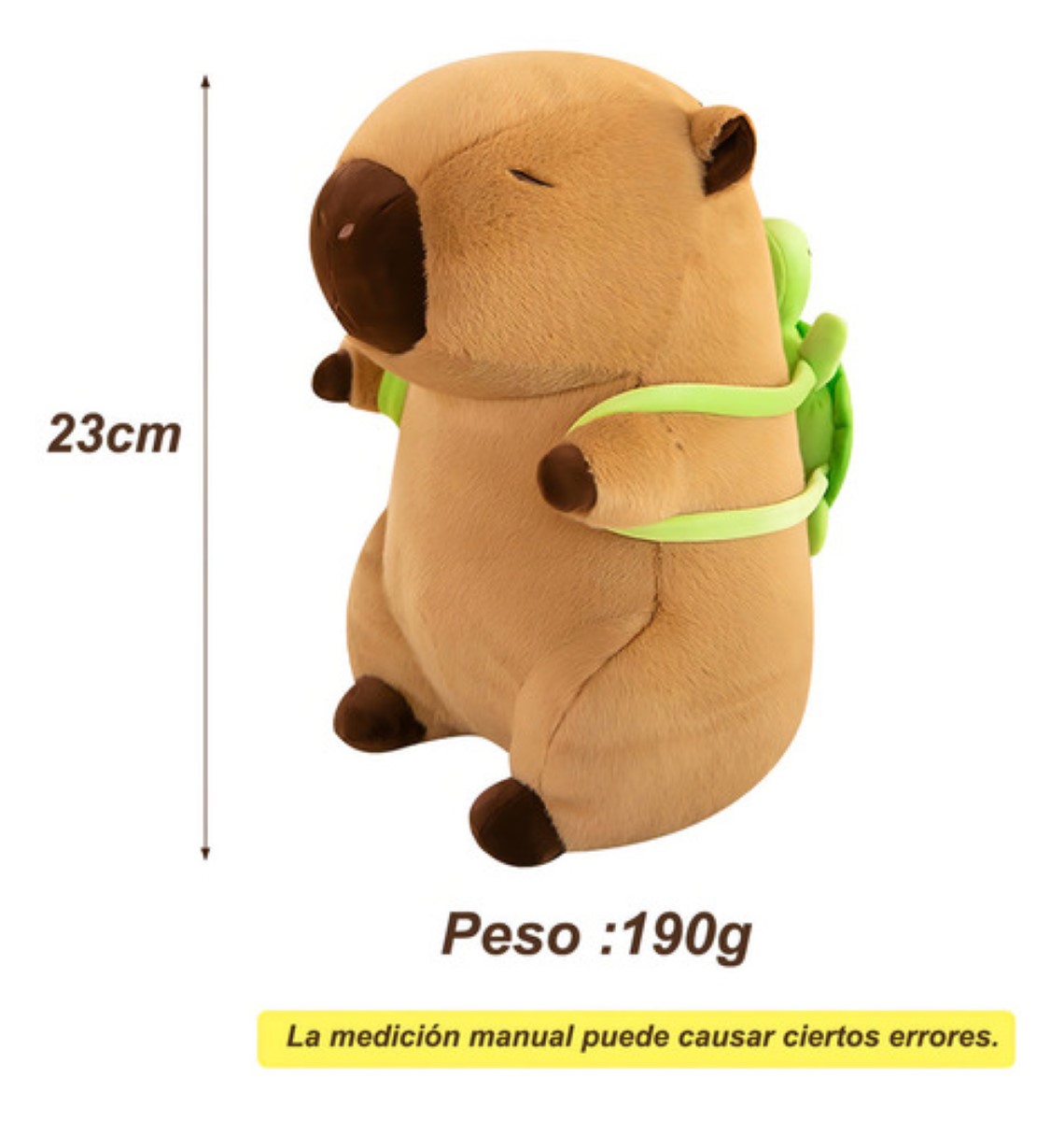Juguetes de peluche de capibara y mochilas pequeñas con forma de tortuga