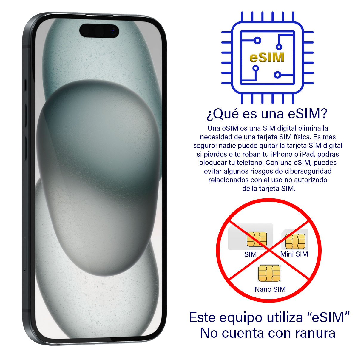 Apple iPhone 15 128Gb Negro Reacondicionado Grado A eSIM