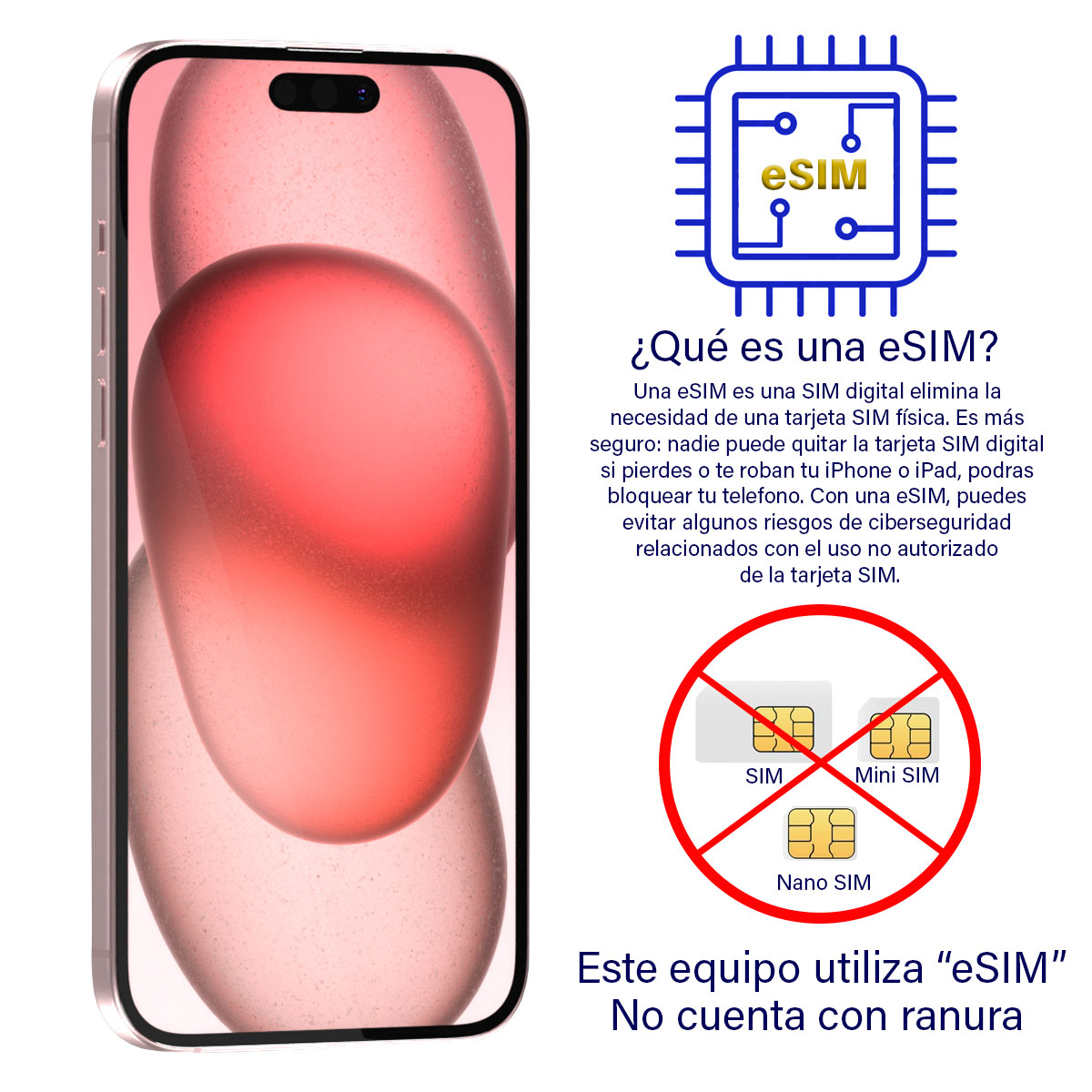 Apple iPhone 15 128Gb Rosa Reacondicionado Grado A eSIM