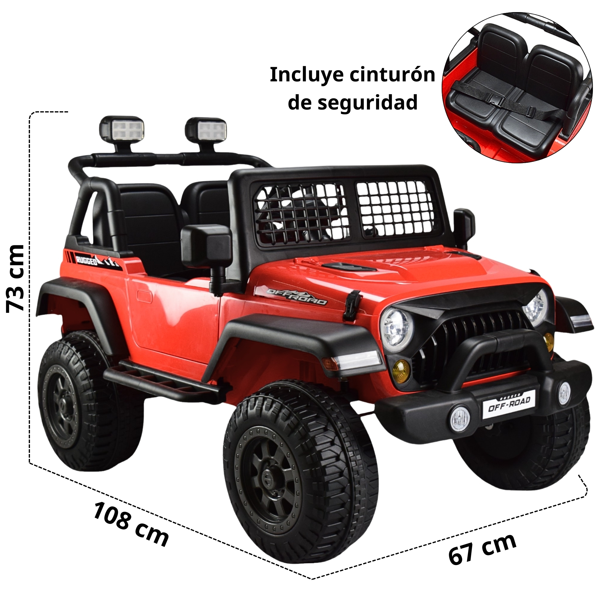 Montable Electrico para Niños Camioneta Control Remoto 12v - ROJO