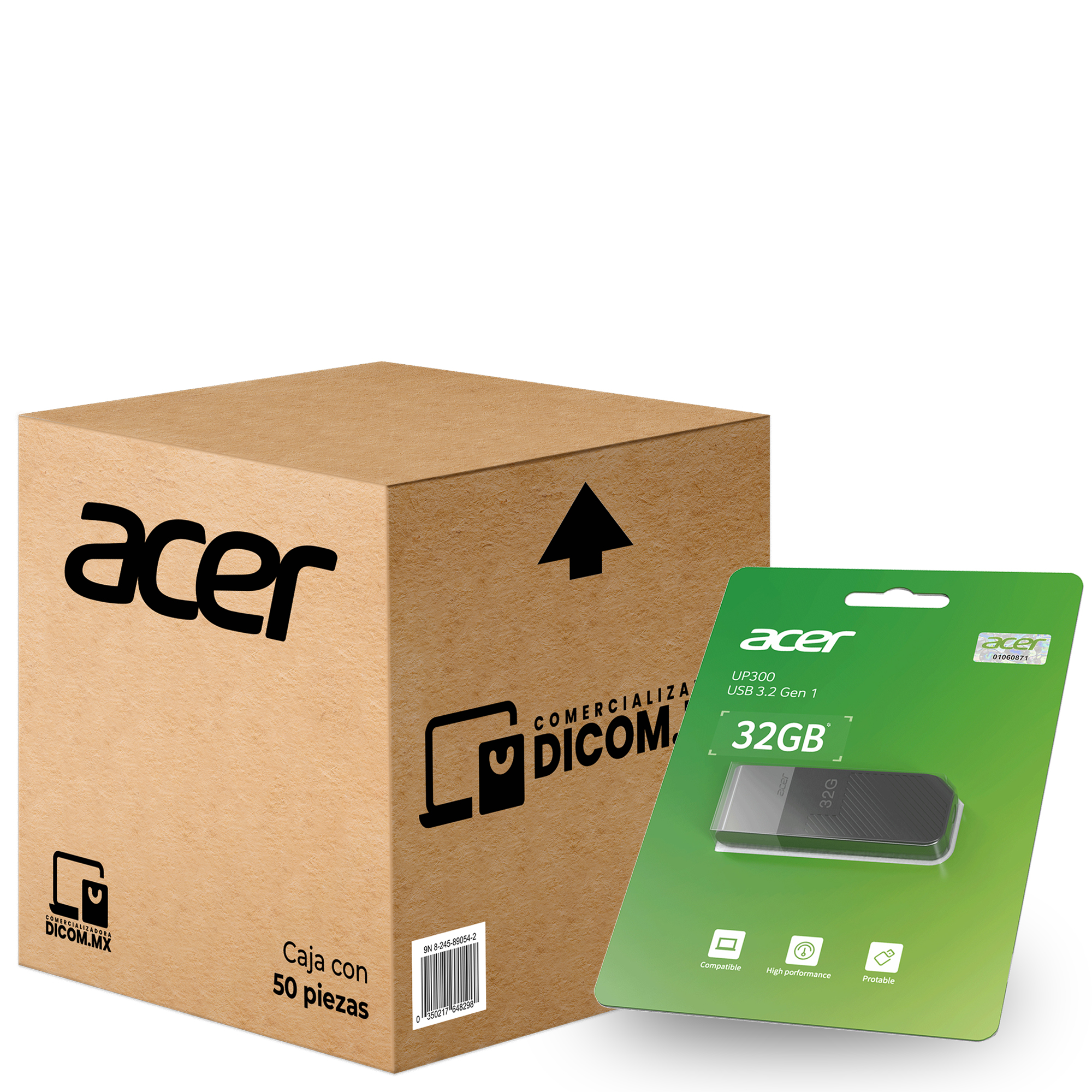 50 Pack - Memoria USB de 32 GB Acer UP300, Negro