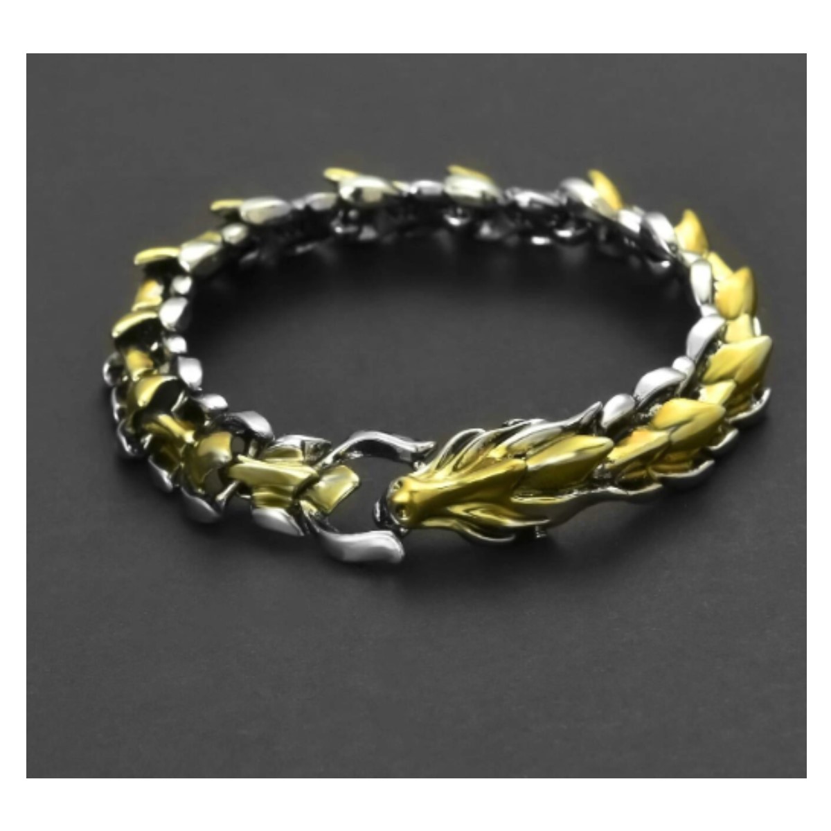 Pulsera adorno brazalete dorado plata Acero Inoxidable Cabeza Dragón Escamas Accesorio Regalo