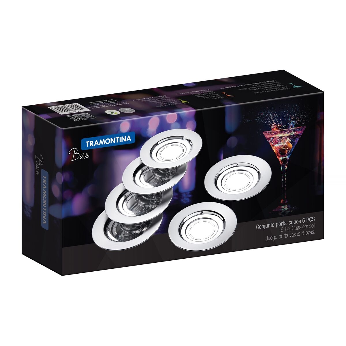 Juego de Porta Vasos Tramontina 64210900 6 Pzas Acero Inox ENDY1