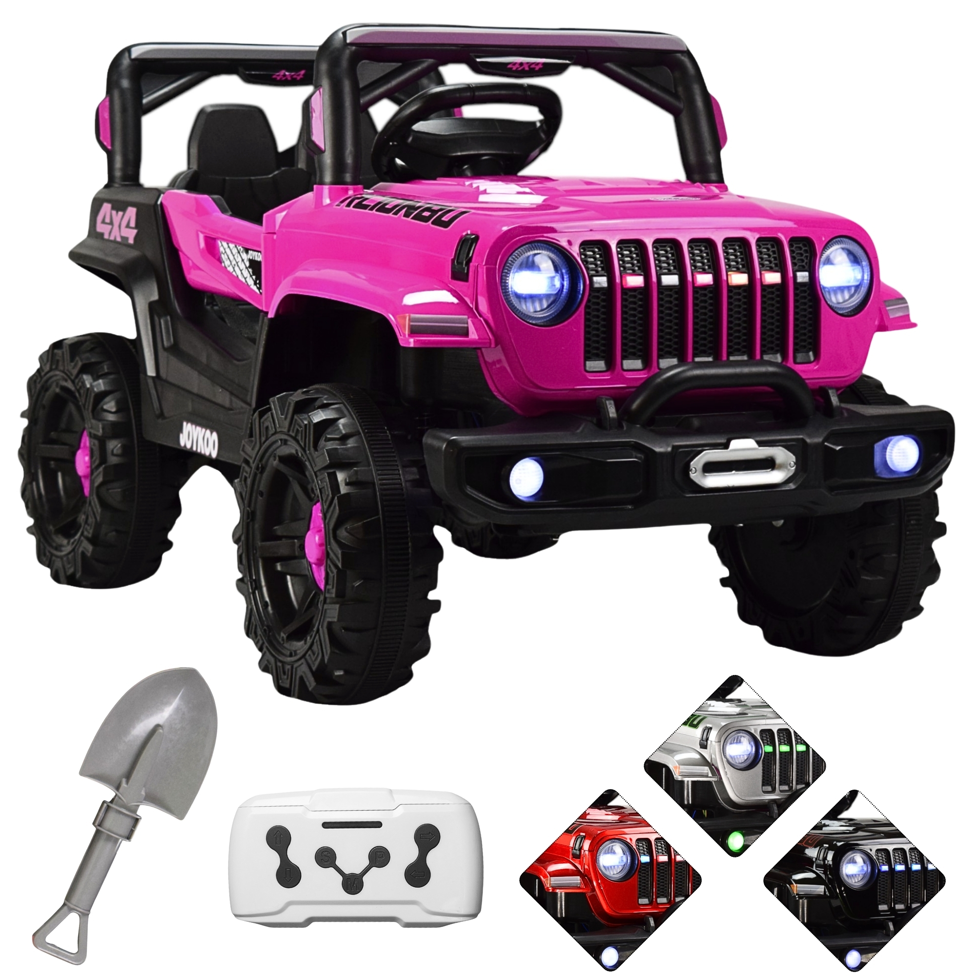 Montable Electrico Camioneta 4x4 Control Remoto Luz Led 12v - ROSA