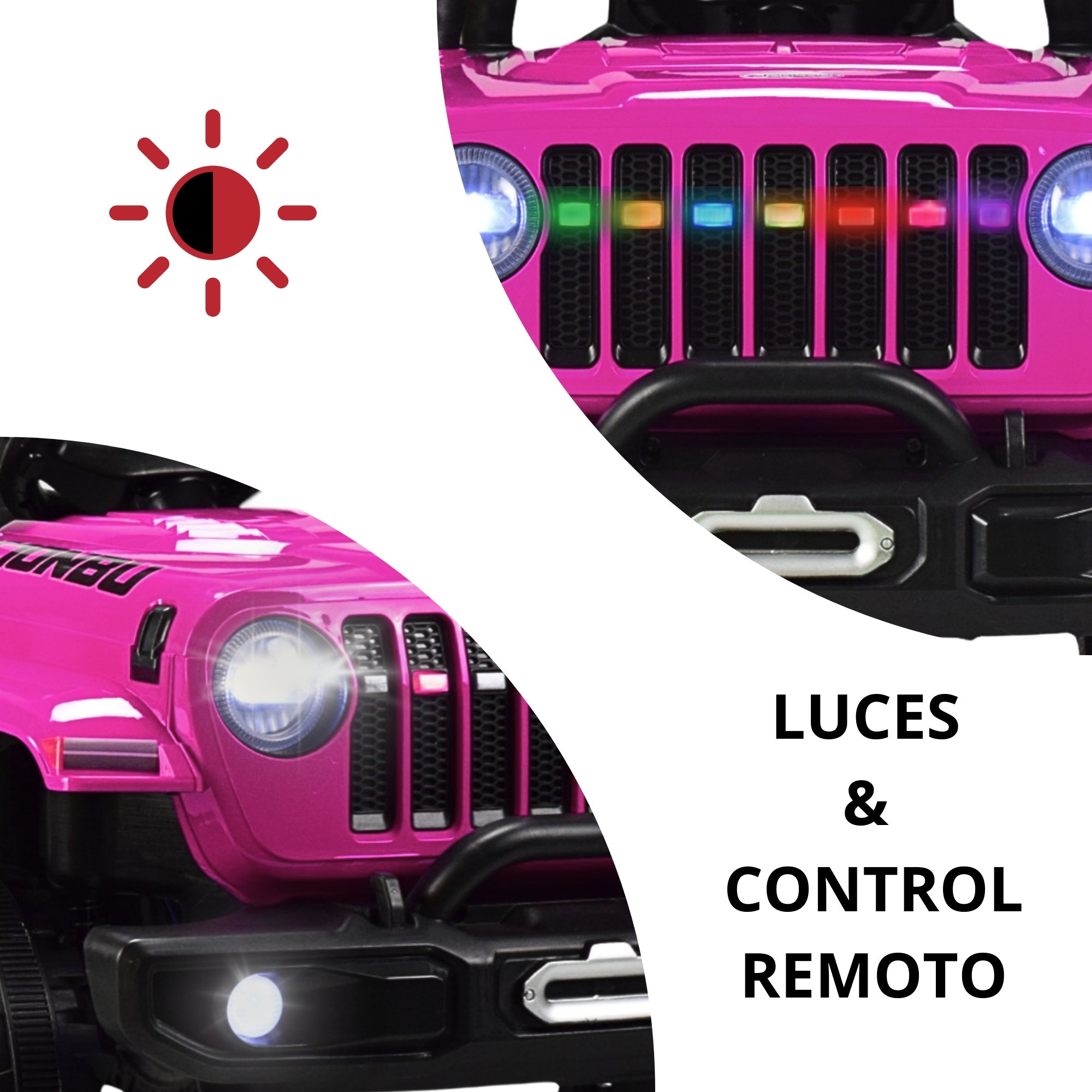 Montable Electrico Camioneta 4x4 Control Remoto Luz Led 12v - ROSA