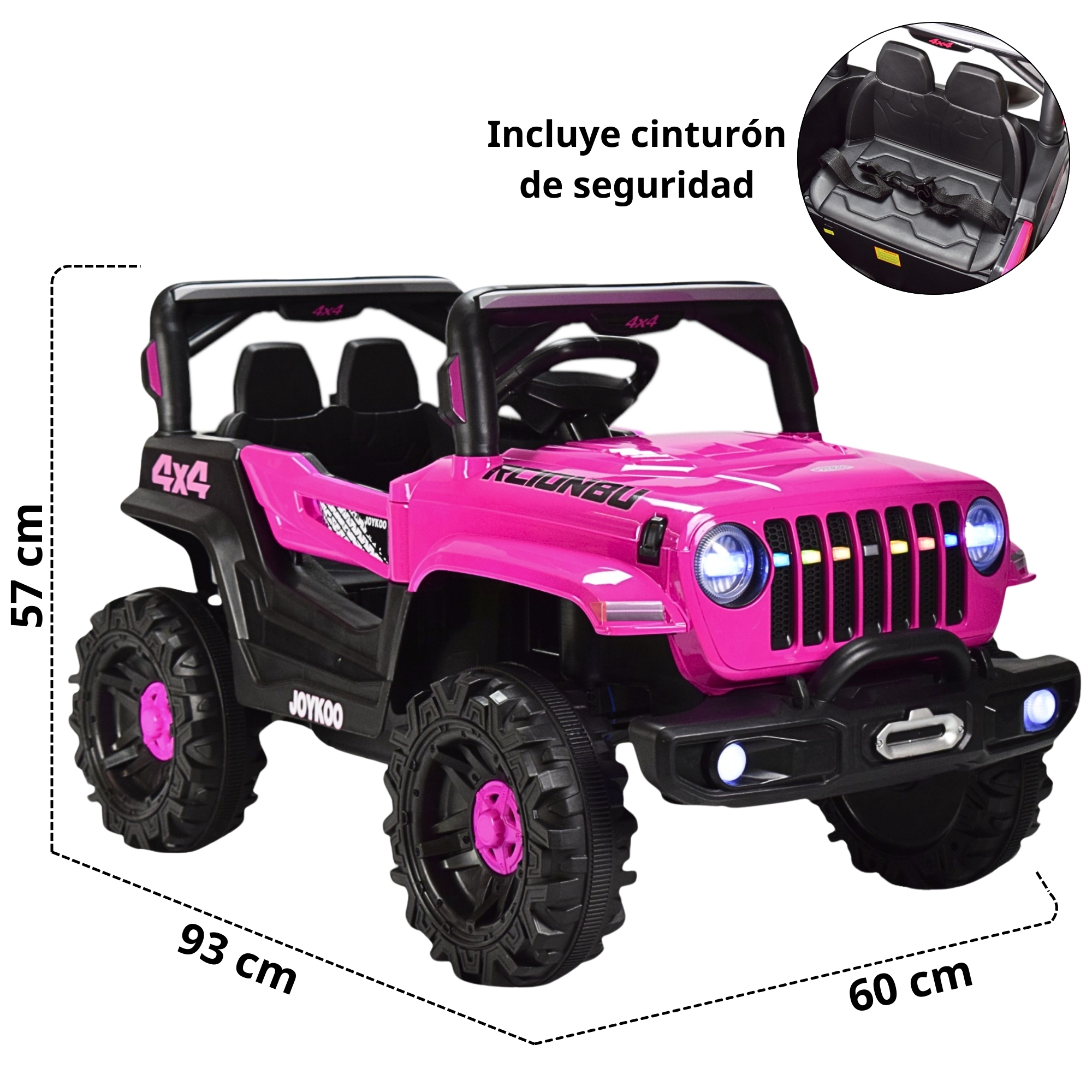 Montable Electrico Camioneta 4x4 Control Remoto Luz Led 12v - ROSA