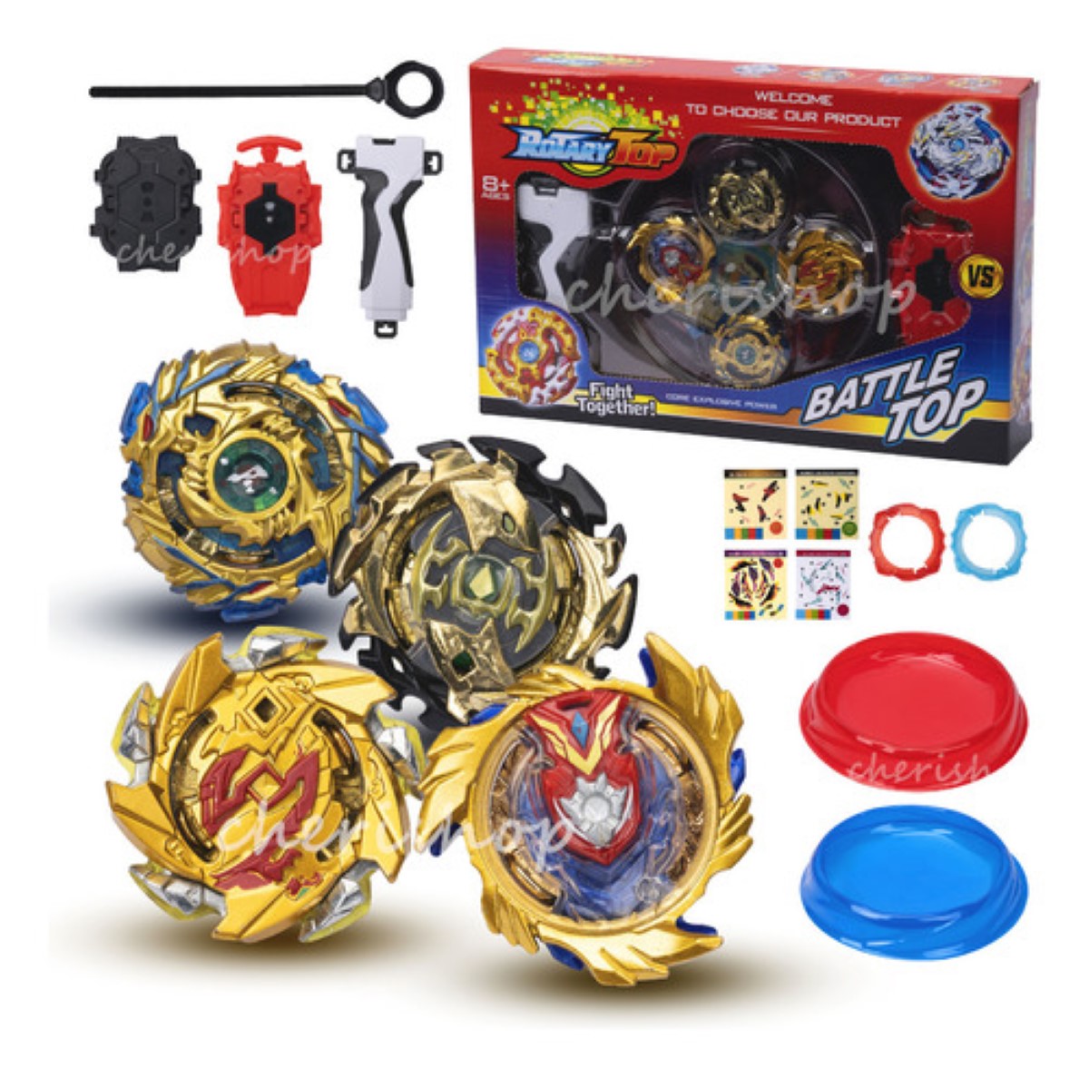 Trompos Top Beyblade Burst Bey Blade Battle, 4 Piezas colores
