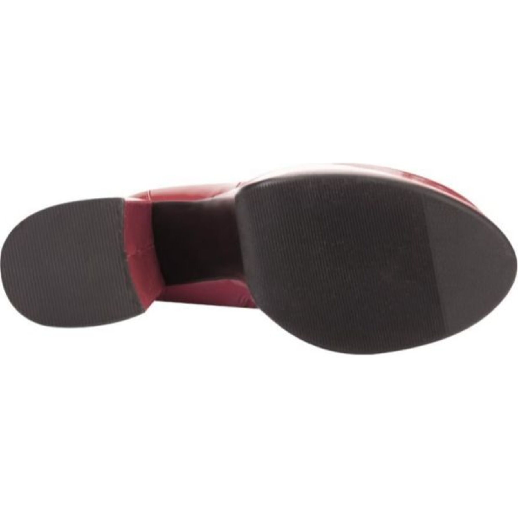 Botas para mujer, de vestir, acabado charol, con plataforma, tacón ancho y alto, color rojo, marca Abusiva 1090112