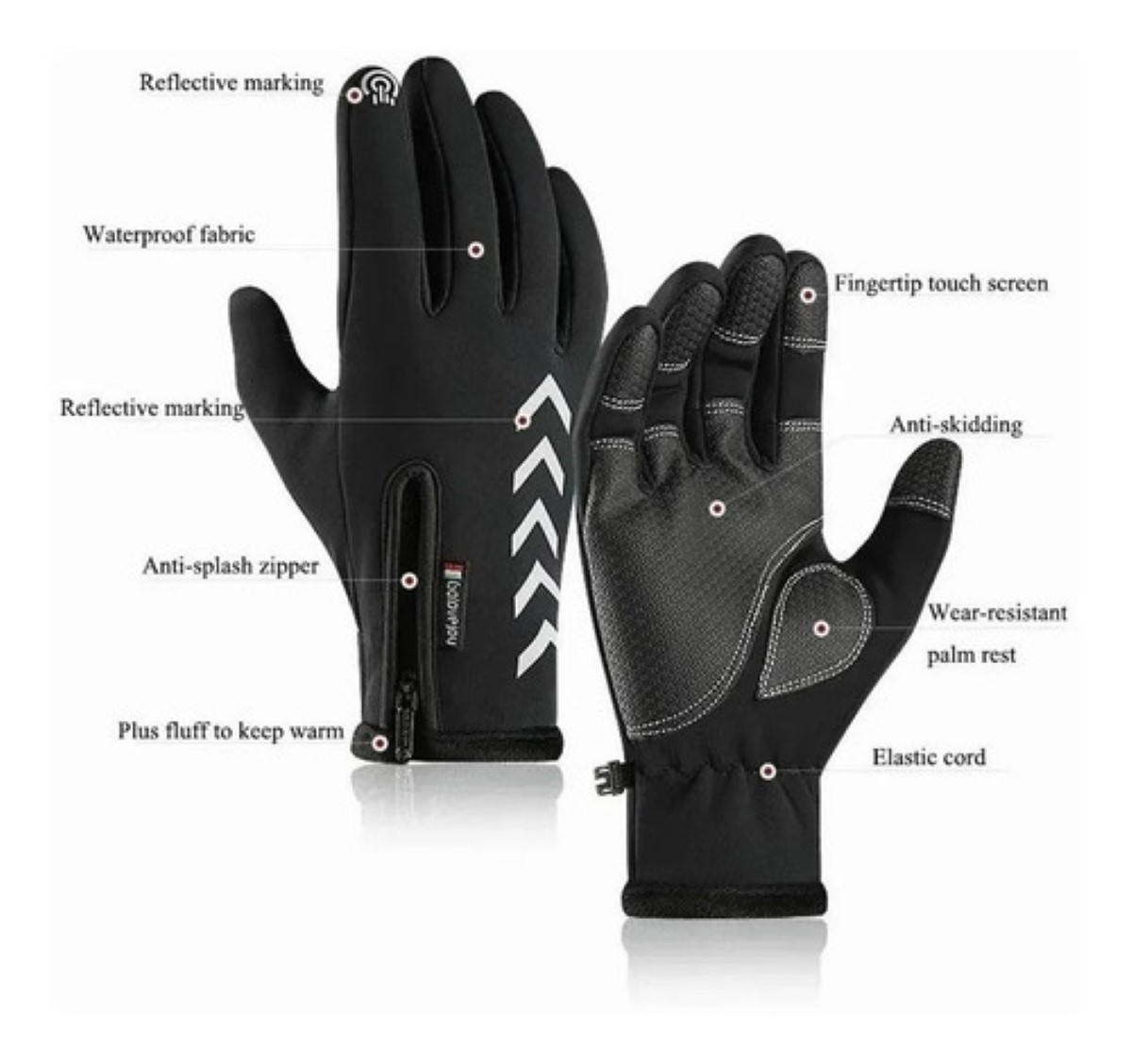 Guantes De Cuero Térmicos Impermeables Touch Para Moto/bici TALLA G AZUL MARINO