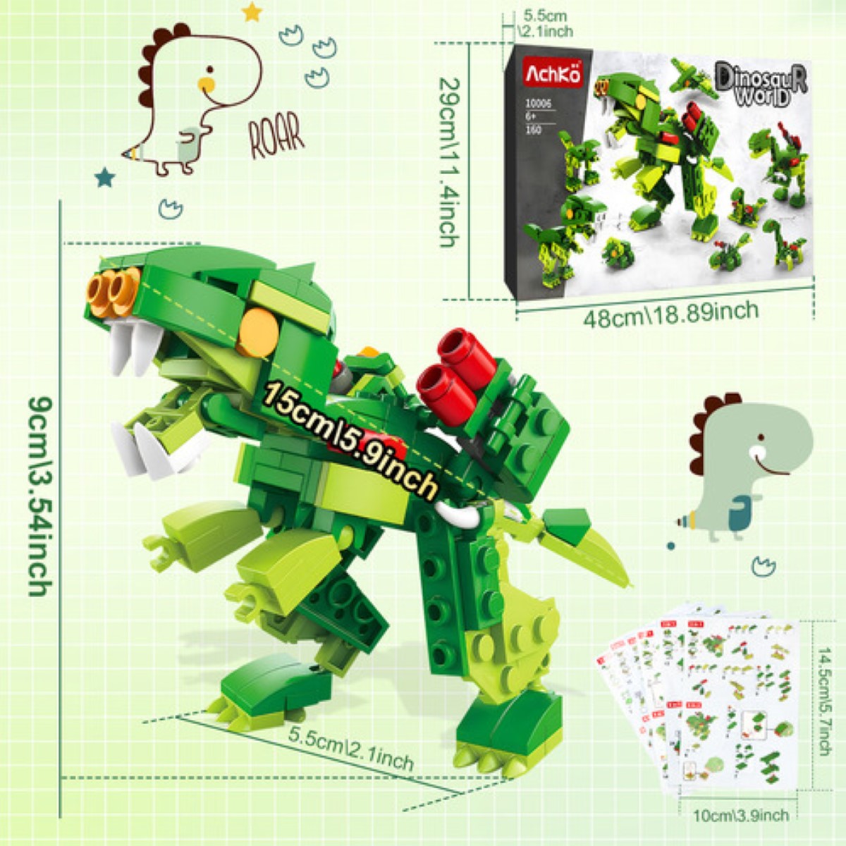 3d Juego De Bloques De Construcción De Mini Animales 12 En 1 COLORES