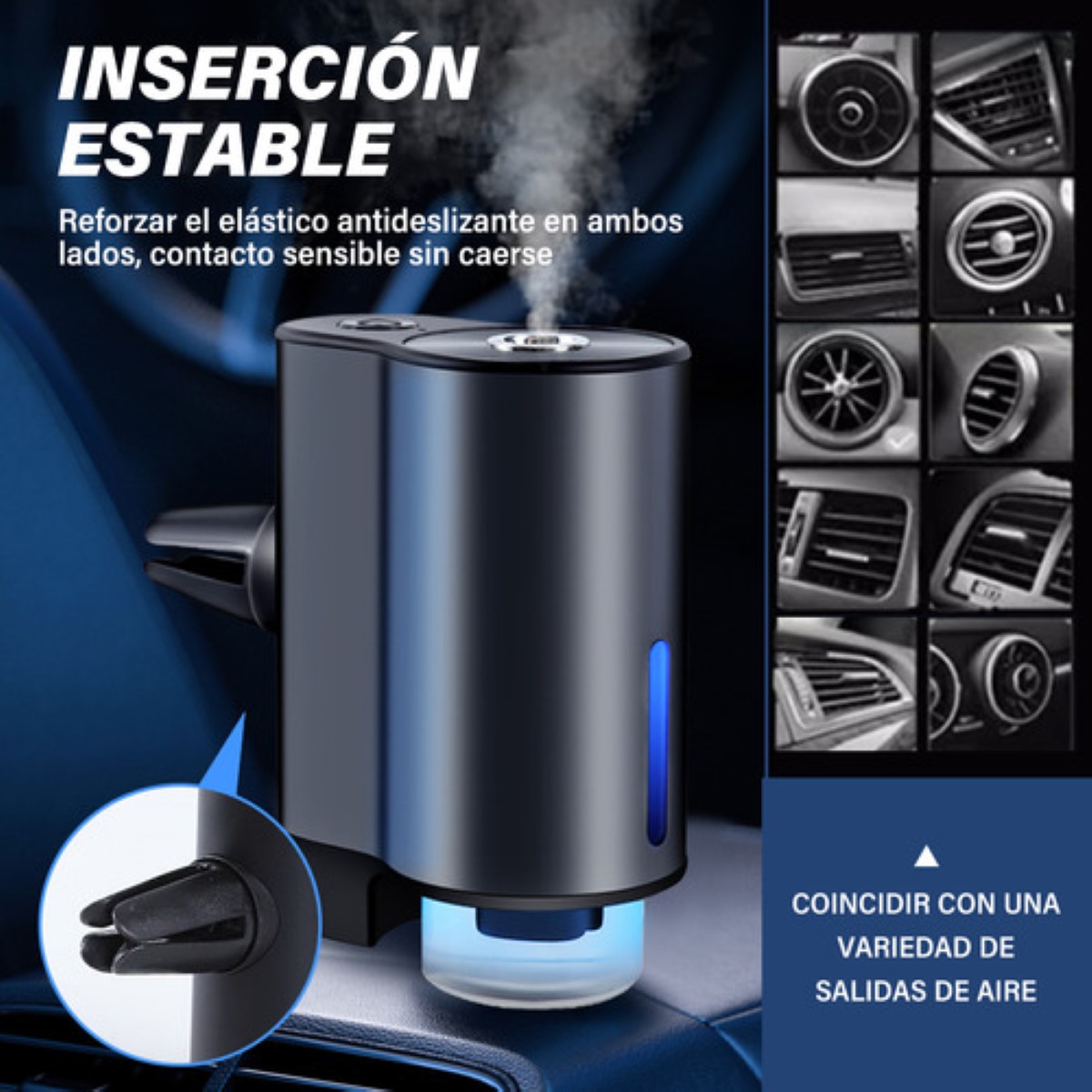 Ambientador Auto Coche Aromatizador Inteligente Automático NEGRO
