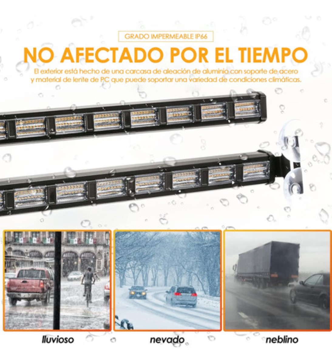Barra Torreta Estrobo Luz Luces Código Policia 108led 23puLG BLANCO