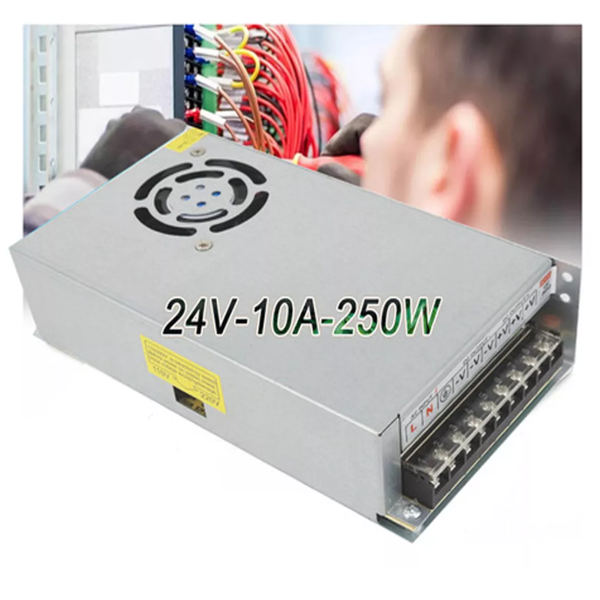 Fuente Conmutada De Alimentación Equipo Industrial  24v 10a 250w, 110 / 220v