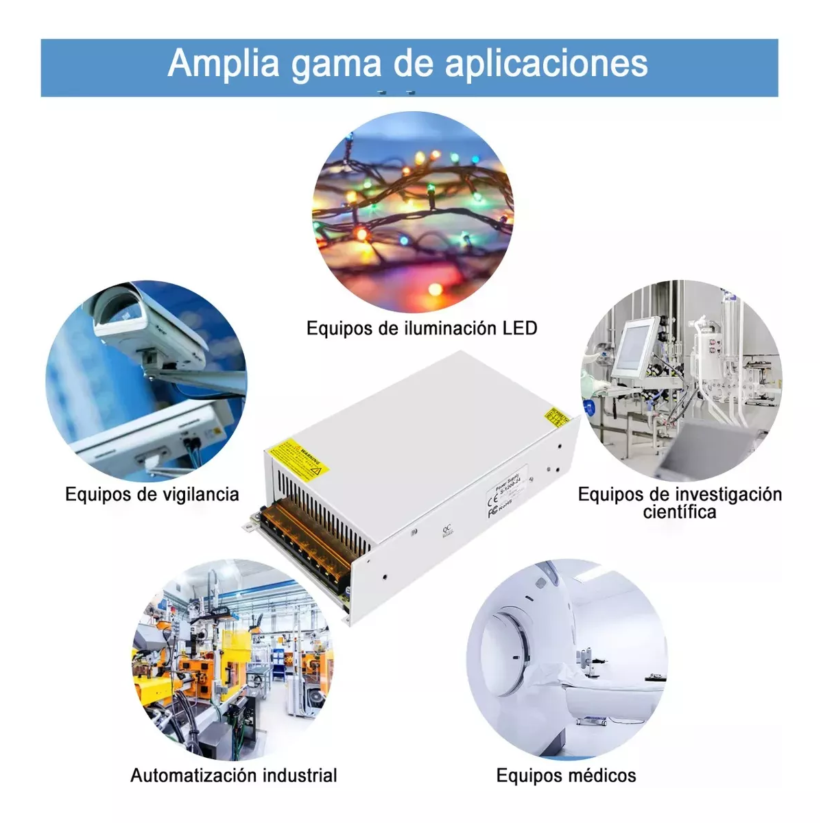 Fuente Conmutada De Alimentación Equipo Industrial  24v 10a 250w, 110 / 220v