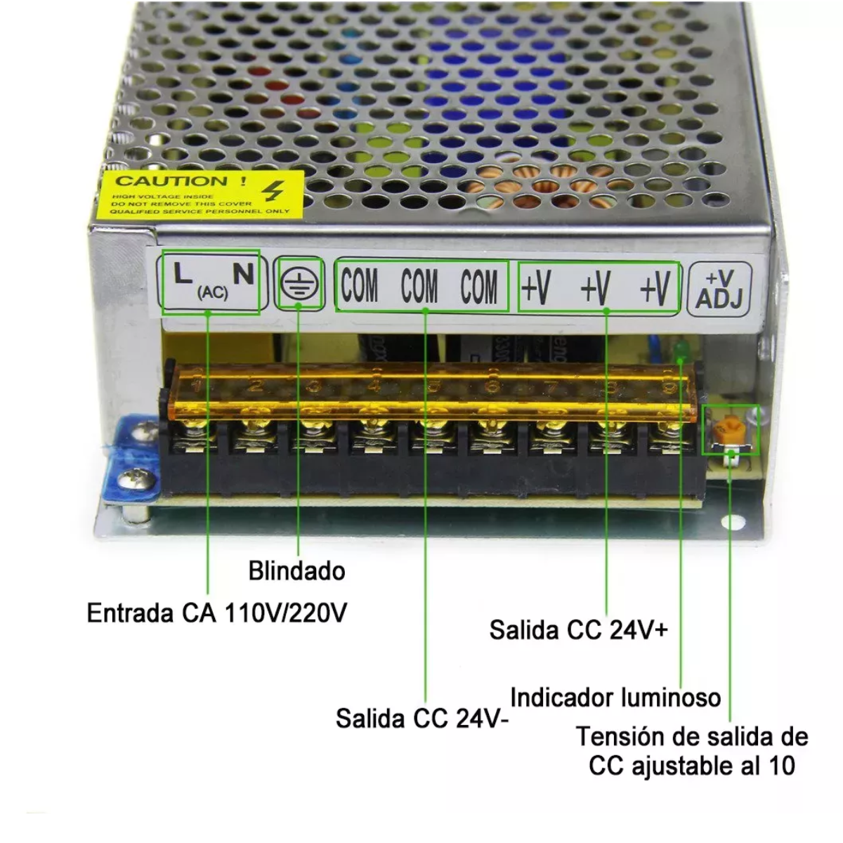 Fuente Conmutada De Alimentación Equipo Industrial  24v 10a 250w, 110 / 220v
