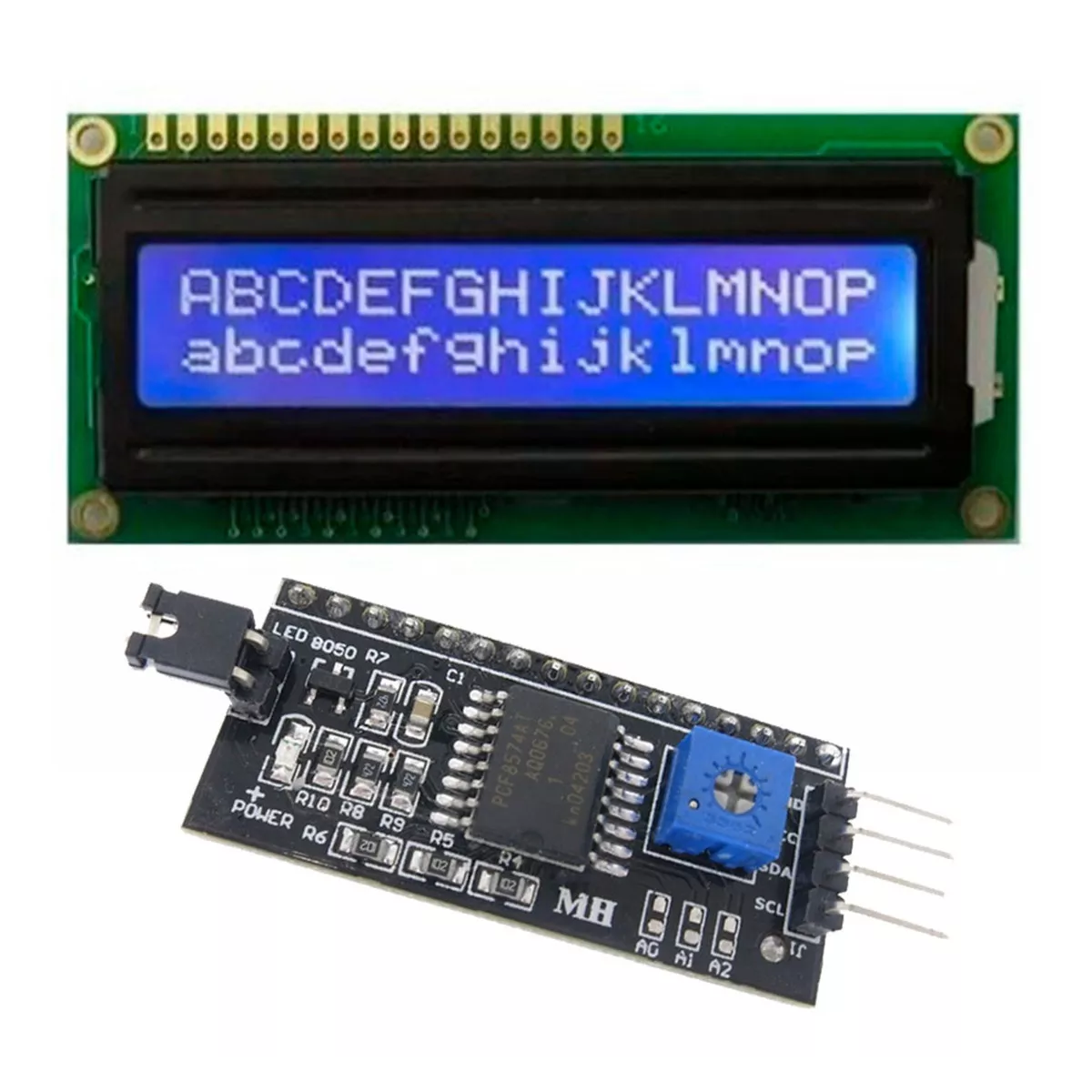 Pantalla LCD 16x2 1602 HD44780 Módulo conversor I2C para Arduino