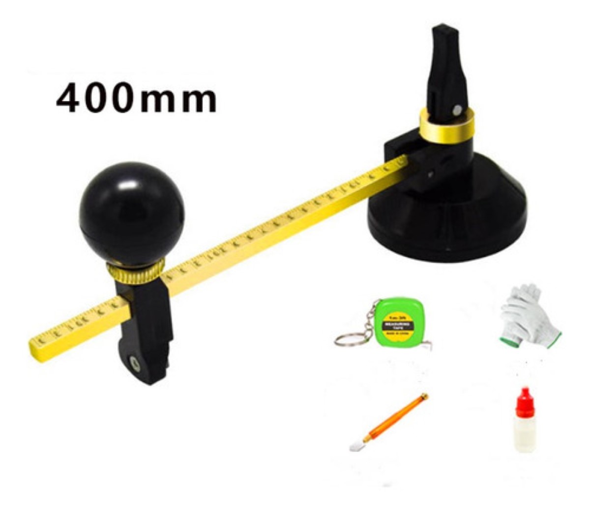Herramienta Para Cortar Vidrio Circular 40cm NEGRO AMARILLO